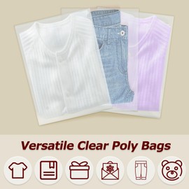 Ksmxos 100PCS Cellophane Bags,Clear Poly Bags,Packaging Bags,T Shirt Bags,Resealable Bags,Clear Plastic Bags for Packaging Clothing,Shirts,Decorative Wrappers,Party Favors,Artwork (9x12 Inches)