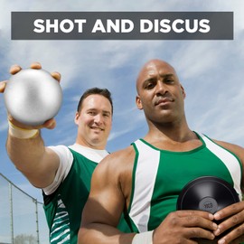 Deekin 2 Pcs Shot Put Rubber Discus 1 kg Black Ball for School Track and Field Discuses for Outdoor Practice Throwing(1kg Discus+6lb Shot Put)