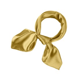 SATINIOR Chiffon Scarf Square Neck Scarf Handkerchief Retro Satin Ribbon Neckerchief for Women(23.6 x 23.6 Inches,Champagne)