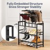 DIMJ Boot Rack 4-Tier - Black Metal Boot Storage Rack