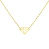 Collar con colgante en forma de diamante abierto de oro