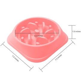 Txyk Reisenäpfe Hundenapf Katzennapf, Anti Schling für die langsame Fütterung, Interaktive Napf, Umweltfreundlicher, langlebiger, ungiftiger Hundenapf 20cm (Rosa)