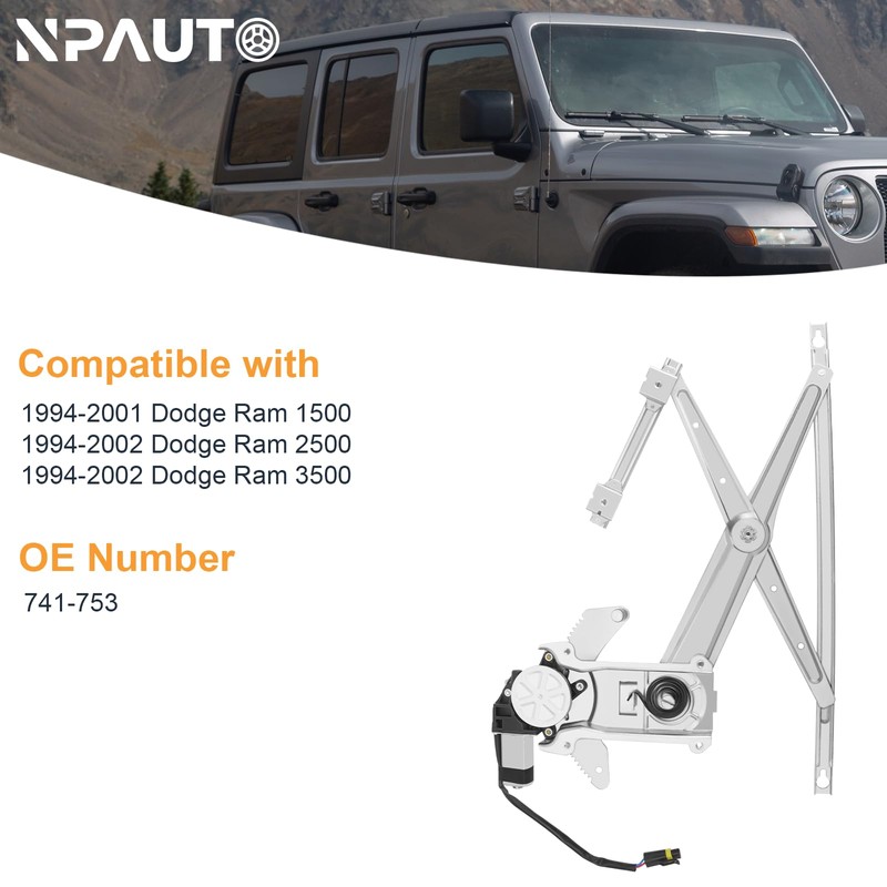 NPAUTO Front Driver Side Power Window Regulator with Motor Replacement