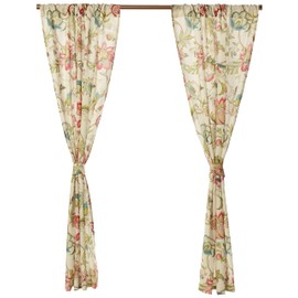 Ellis Curtain Brissac Tailored Panel Pair with Tiebacks, 70 x 63, Red