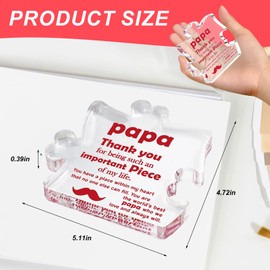 Papa Grandpa Gifts Grandfather Christmas Birthday Gifts from Grandkids - Acrylic Desk Decor for Papa, Granddad Heartfelt Christmas/Birthday/Father's Day Present