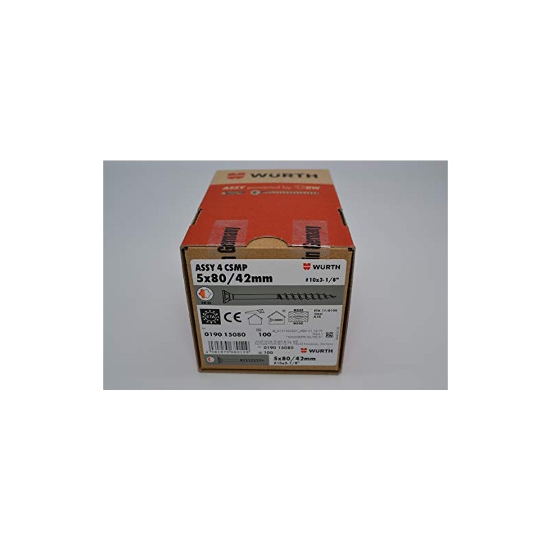 Wuerth Würth Assy 4 CSMP Chipboard Screws 5 x 80