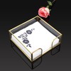 TOLIDA Square Glass Napkin Holder - Metal Glass Napkin Holder