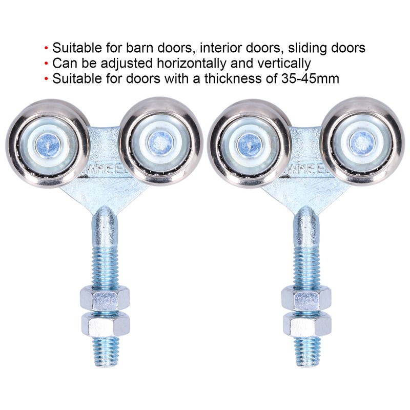 2Pcs Door Hanging Wheel Pulley Roller Glass Door Accessory for