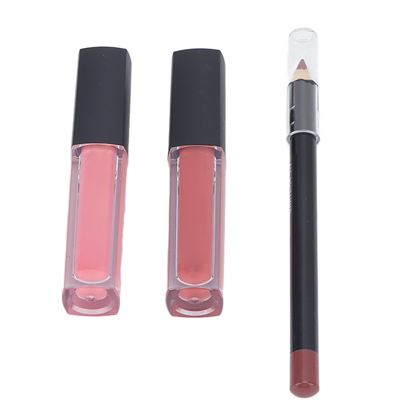 Lip Gloss Set Matte Glitter Liquid Lipstick Lip Liner Long