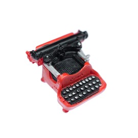 Miniblings Typewriter Brooch Button Pin Badge Writer Author Red Brooch 25Mm