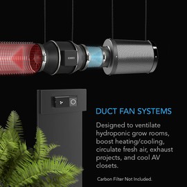 AC Infinity CLOUDLINE S4, Quiet 4” Inline Duct Fan with Speed Controller - Ventilation Exhaust Fan for Heating Cooling Booster, Grow Tents, Hydroponics
