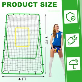 Halloscume Volleyball Rebounder Net Volleyball Bounce Back Net Volleyball Rebounder Baseball Throwing Trainer for Adults Pitching Training Practice Soccer Softball Sport Equipment(Green)