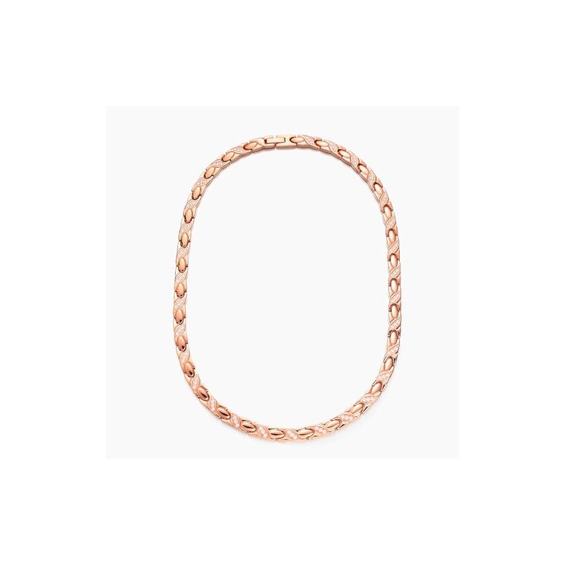 Lobyka Germanium Necklace, Women's, Titanium, Hematite, Pink Gold, Birthday Gift,
