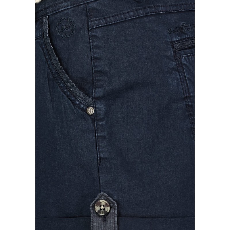 Eight2Nine Women's Chino Shorts with Braided Belt, dark blue