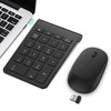 GOWENIC Combo de Teclado y Mouse Inalámbricos, Teclado Numérico Ergonómico