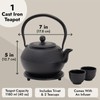 Juvale Cast Iron Teapot, Japanese Tetsubin Kettle Set with 2