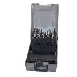 Carbide Burrs Set 5pcs with 1/4''Shank Double Cut Solid Power Tools Tungsten Carbide Rotary Files Bits for Die Grinder Metal Wood Carving Engraving Polishing Drilling Grinding Milling Cutting