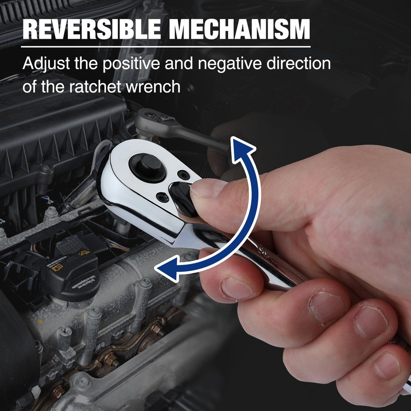 WORKPRO 3/8-Inch Drive Ratchet, Quick-Release Reversible Ratchet Wrench, 72-Tooth 3/8