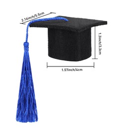meekoo Mini Graduation Cap Class of 2025 Mini Graduation Hats with Tassels Small Black Grad Cap Bottle Topper Decorations
