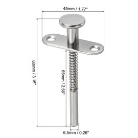 MECCANIXITY Plunger Latches 3.15 x 1.77 Spring Loaded Latch Cabinet with 2 Pcs M4 Screw Screws Home Spring-Loaded Bolt Plunger Latch for Furniture Bed Door Silver