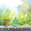 Needzo Unbreakable Stemless Lake Themed Wine Glasses, Reusable Shatterproof Cups,