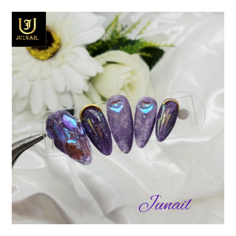 ❣Purple Reflection Handmade Nail Tips - Long Stiletto / ❣보라빛반사