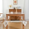 JIUZHEN Clear Vinyl Tablecloth Protector, Waterproof/Oil-Proof, Transparent Lace Trim Table