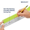 Westcott Stainless Steel Ruler, Zero-Center Scale with Non-Slip Cork Backing,