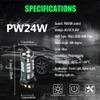 YEORO 2pcs PW24W LED Bulb Blue,AC/DC 9-30V 1200LM PWY24W 12181NA