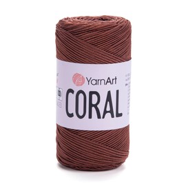 YarnArt - Hilo de macramé de mezcla de algodón satinado coral, 50% algodón, 50% poliéster, 200 g, 200 m, 1-1,5 mm de grosor, hilo decorativo para manualidades, para bolsos, sombreros, cinturones,