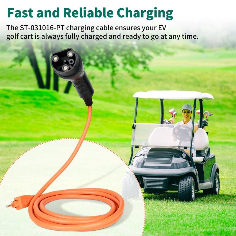 Charging Power Cord Compatible with Evolution ICON Golf Carts, 120V