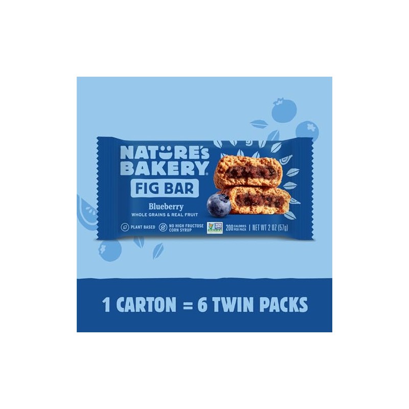 Nature's Bakery Blueberry Fig Bars, 2 Oz, 6 Ct