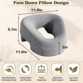 Face Down Pillow Massage Prone for Bed Sleeping,Massage Headrest Face for Bed (Sunbathing,Prone Sleepers,Stomach Sleeping,BBL Pillow After Surgery Post-Eye Surgery Recovery)