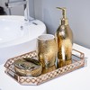 Gold Bathroom Accessory Set - 3 Piece Decorative Ceramic Bathroom