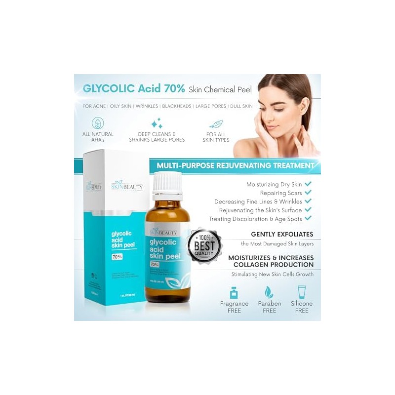 Acido Glicolico 70% 30ml Peeling Químico