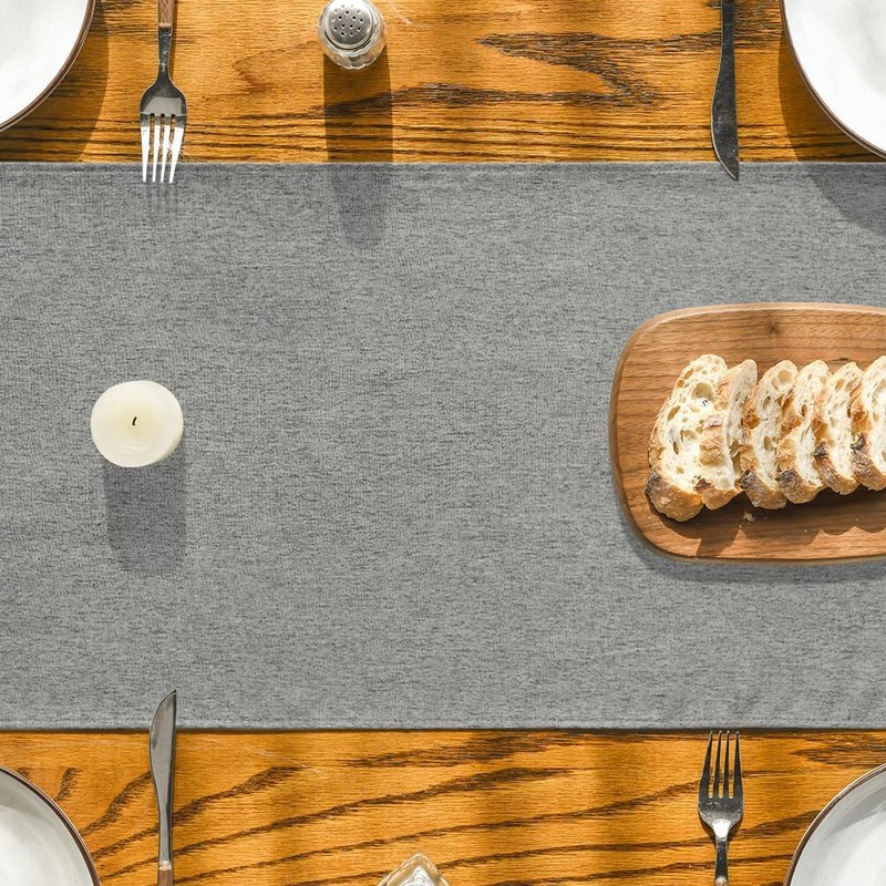 Artoid Mode Light Grey Table Runner, Autumn, Washable, Kitchen Dining