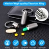 Titanium Keychain Pill Holder,Portable Mini Pill Case, Waterproof Small Pill