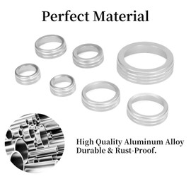 for Ford Bronco Sport Accessories 2021 2022 2023 2024 Air Conditioner AC Headlight Switch Knob 4WD Wheel Drive Trailer Gear Shift Switch Knob Cover 7PCS Silver Aluminum Alloy (Don't for Bronco)