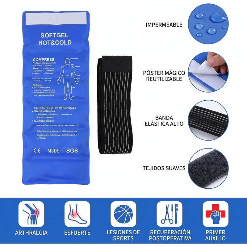 Compresa De Gel Frio Y Caliente Grande Con Toalla Absorbente