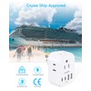 Travel Cruise Ship Essentials, Travel Plug Adapter with 4 Outlets