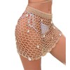 Women's Pure Hand Crochet Hollow Out Shell Khaki Swimwear Swimsuit