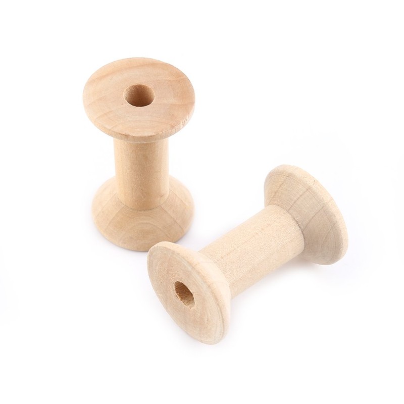 10 Pcs Unfinished Wooden Spools, Empty Thread Spools for Thread