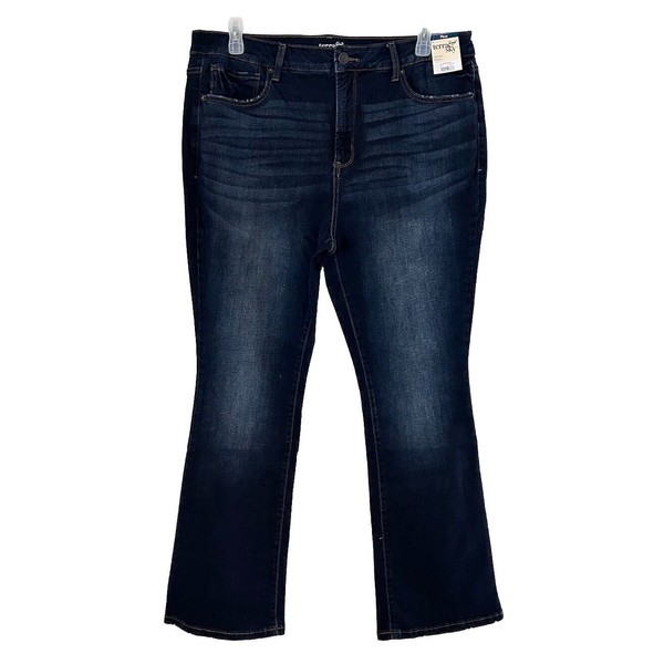 Terra & Sky Size 16W-Terra & Sky Women’s-High Rise Bootcut-Dark