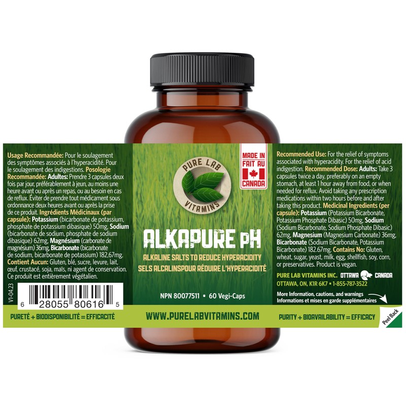 Pure Lab Vitamins - Alkapure pH 60 Vegetarian Caps |