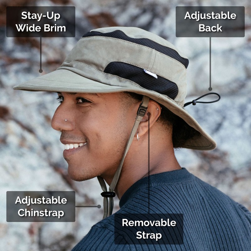 Jan & Jul Men Breathable Hiking Hat with Removable Strap