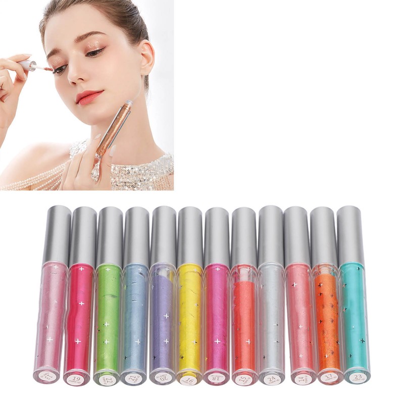 12Pcs Liquid Eyeshadow Set Long Lasting Quick Drying Waterproof Glitter