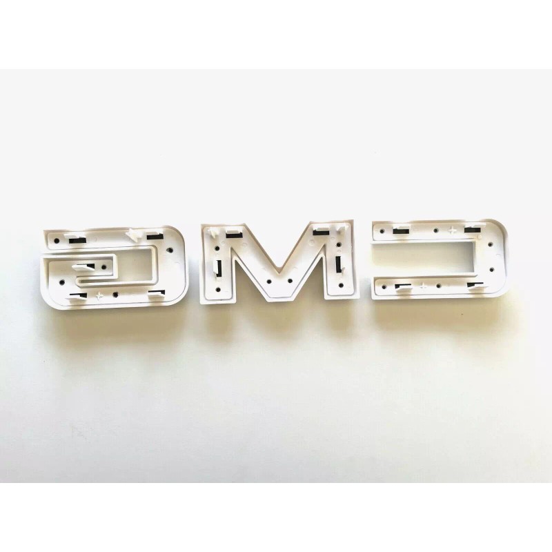 GMC Front & Rear Emblem Flat White Black For 2019-24