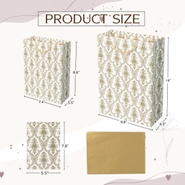 ysmile Large Flower Gift Bag for Women with Wrapping Tissue 14.1" Birthday Anniversary