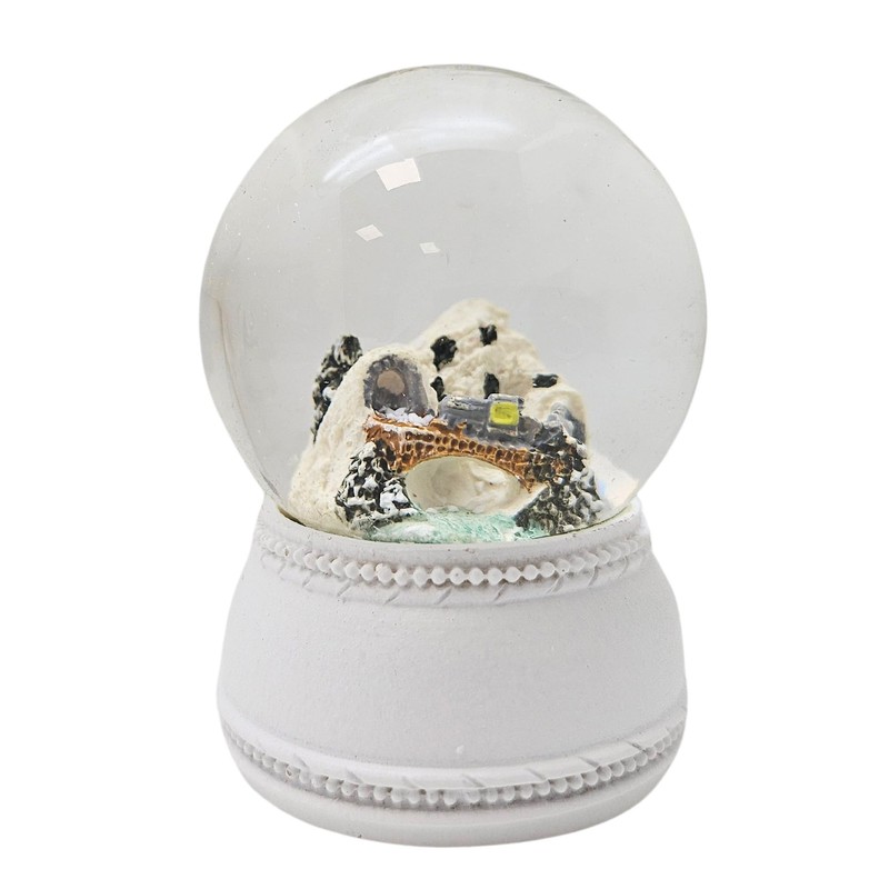 3 cute mini snow globes winter and Christmas, silver grey