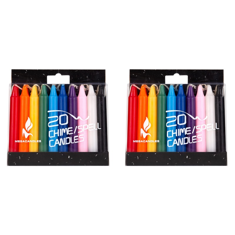 Mega Candles 40 pcs Unscented Assorted Colors Exquisite Mini Taper